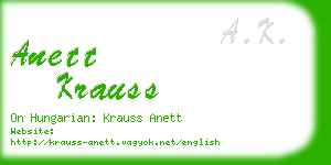 anett krauss business card